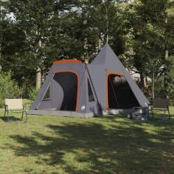 vidaXL Teepee sátor tetővel Szürke és narancs 545 x 450 x 295 cm (42004001)