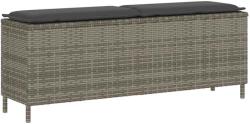 vidaXL barna polyrattan kerti pad párnával 110x30x40, 5 cm (4104156)
