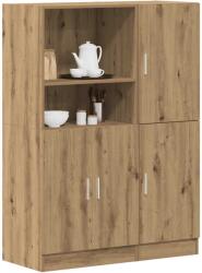 vidaXL 2 részes kézműves tölgy szerelt fa konyhaszekrény garnitúra (3324150)