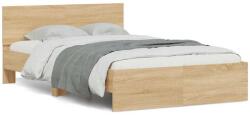 vidaXL sonoma tölgy színű ágykeret fejtámlával és LED-del 140x200 cm (3207611)