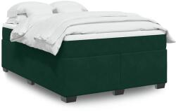 vidaXL sötétzöld bársony rugós ágy matraccal 160x200 cm (3285296)