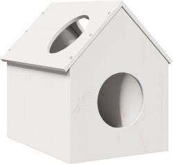 vidaXL Macskaház fehér 41x50x50 cm tömör fa fenyőfa (859296)