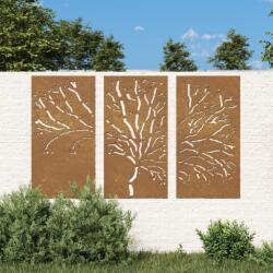 vidaXL 3 db famintás corten acél kerti faldísz 105 x 55 cm (824511)