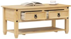 vidaXL Corona tömör fenyőfa dohányzóasztal fiókokkal 100x48x45 cm (4002773)