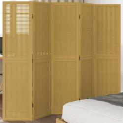 vidaXL 5 paneles barna tömör császárfa térelválasztó (358821)