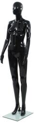 vidaXL fényes fekete, egész alakos női próbababa üvegtalppal 175 cm (142929)