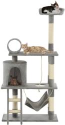vidaXL szürke macskabútor szizál kaparófákkal 140 cm (170583)