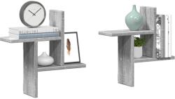 vidaXL 2 db szürke sonoma színű szerelt fa fali polc 38 x 12 x 38 cm (853250)