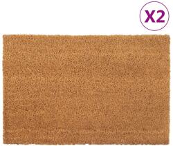 vidaXL 2 db természetes színű rojtos kókuszrost lábtörlő 40 x 60 cm (155558)