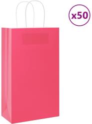 vidaXL 50 db rózsaszín papírzacskók fogantyúkkal 21x11x36 cm (4101659)