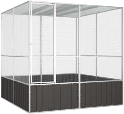 vidaXL antracitszürke horganyzott acél madárketrec 213, 5x217, 5x211, 5cm (171549)