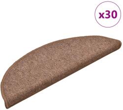 vidaXL 30 db barna félkör alakú lépcsőszőnyeg 56 x 17 x 3 cm (3365744)