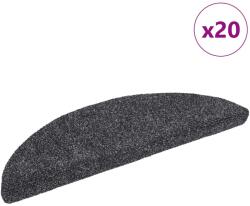 vidaXL 20 db öntapadós lépcsőszőnyeg, 56 x 17 x 3 cm, sötétszürke, félkör alakú (3365668)