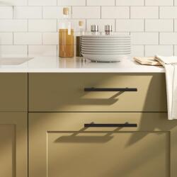 vidaXL 10 db fekete rozsdamentes acél szekrényfogantyú 128 mm (155366)