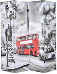 vidaXL fekete-fehér londoni busz mintás paraván 160 x 170 cm (245874)