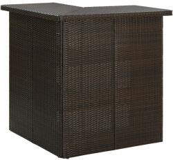 vidaXL barna polyrattan sarok bárasztal 100 x 50 x 105 cm (313480)