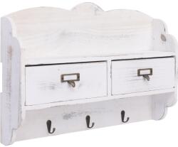 vidaXL fehér fa fali fogas 50 x 10 x 34 cm (284239)