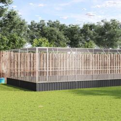 vidaXL ezüstszínű acél madárház bővítménnyel 1246x414x212 cm (3214282)