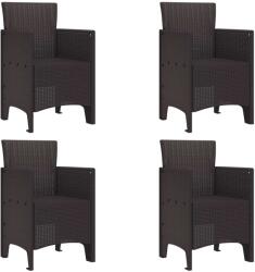 vidaXL Kerti Szék párnával 4 pcs Barna 53 x 49 x 85 cm Polipropilén (847473)