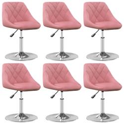 vidaXL 6 db rózsaszín bársony dönthető étkezőszék (3088774)