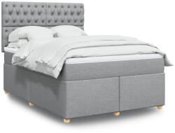 vidaXL világosszürke szövet rugós ágy matraccal 140 x 200 cm (3293610)