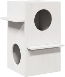 vidaXL Macskaház fehér 43x43x60 cm tömör fa fenyőfa (859302)
