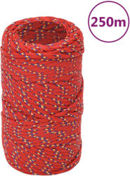 vidaXL piros polipropilén hajókötél 2 mm 250 m (152373)