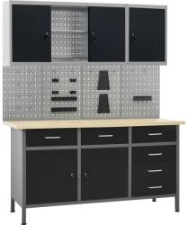 vidaXL munkapad négy fali panellel és két szekrénnyel (3053440)