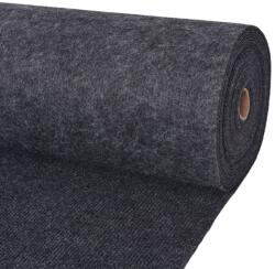 vidaXL antracitszürke bordás kiállítási szőnyeg 1, 2 x 10 m (287668)