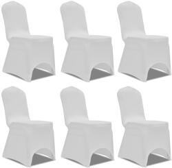 vidaXL Szék Huzatok Nyujtható Fehér 6 db (241197)