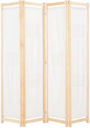 vidaXL krémszínű 4-paneles szövetparaván 160 x 170 x 4 cm (248173)