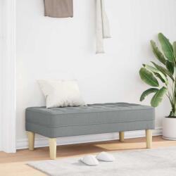 vidaXL pad párnával Világosszürke 113 x 57 x 39 cm szövet (42001935)