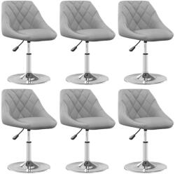 vidaXL 6 db világosszürke bársony dönthető étkezőszék (3088769)