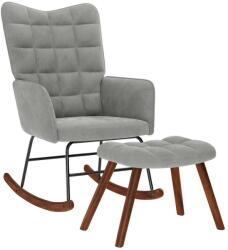 vidaXL világosszürke bársony hintaszék ülőkével (4016843)