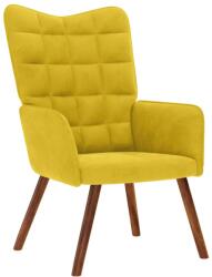 vidaXL Relaxáló szék sárga bársony (4016817)