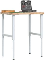 vidaXL tömör bükkfa négyszög alakú munkapad 80 x 60 x (73-99, 5) cm (3309712)