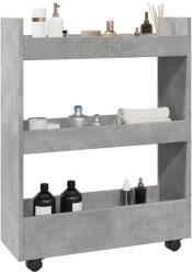 vidaXL 3 szintes betonszürke szerelt fa keskeny tárolókocsi (855253)