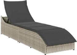 vidaXL összecsukható napozóágy párnával és tárolóval polyrattan (4104225)