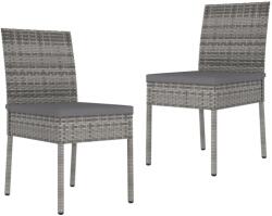 vidaXL 2 db szürke polyrattan kerti étkezőszék (317168)