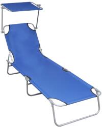 vidaXL kék alumínium összecsukható napozóágy napellenzővel (47769)