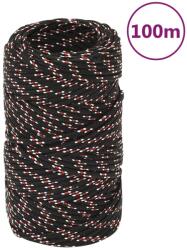 vidaXL fekete polipropilén hajókötél 2 mm 100 m (152319)