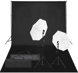 vidaXL fotóstúdió-felszerelés lámpákkal és háttérrel (3094650)