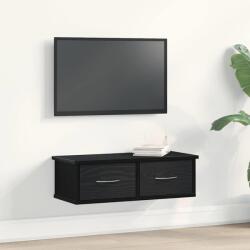 vidaXL Fali Szekrény fiókkal Fekete tölgy 60 x 26 x 18, 5 cm Faanyag (862435)