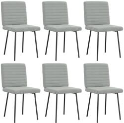 vidaXL 6 db világosszürke bársony étkezőszék (3315526)