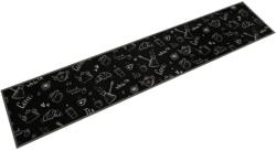 vidaXL fekete reggeli mintás mosható bársony konyhaszőnyeg 60x300 cm (4005586)