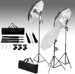 vidaXL fotóstúdió-felszerelés lámpákkal és háttérrel (3055125)