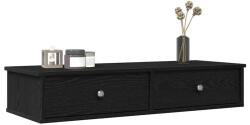 vidaXL fekete szerelt fa falipolc fiókokkal 100 x 37, 5 x 19 cm (859960)