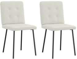 vidaXL 2 db krémszínű bársony étkezőszék (4101066)