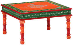 vidaXL kézzel festett kék tömör mangófa dohányzóasztal (353765)