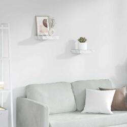 vidaXL Falpolc tárolóval 2 pcs Fehér márvány 23 x 23, 5 x 4 cm Faanyag (42019960)